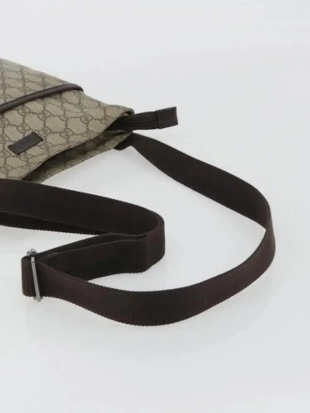 GUCCI GG Supreme Shoulder Bag PVC Beige Silver 141626 Auth 190277A